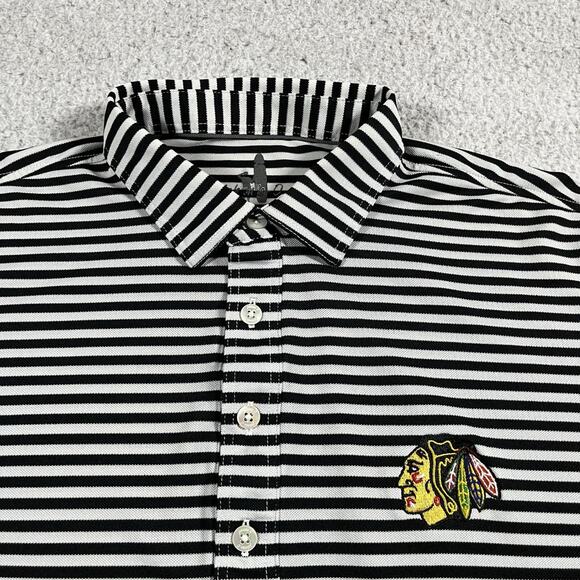 johnnie-O Other - Johnnie O Polo Shirt Mens L Stripe Chicago Blackhawks Performance Stretch Golf